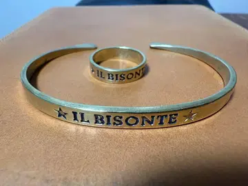 IL BISONTE 놋쇠 뱅글 반지 반지 단종 골드