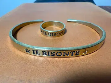 IL BISONTE 놋쇠 뱅글 반지 반지 단종 골드