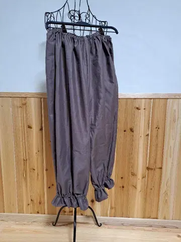 일본산 면 100% 반슈 직조 귀여운 서랍 팬츠 브라운 직조물 1