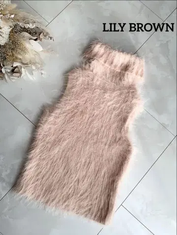 LILY BROWN 핑크 슬리브리스 니트