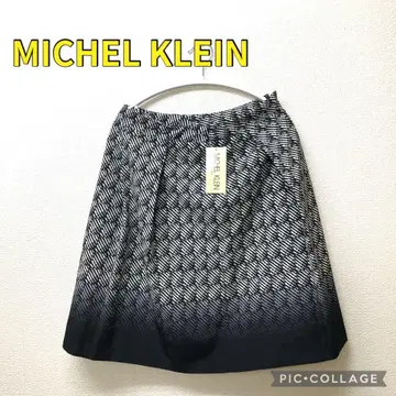 MICHEL KLEIN 플레어 스커트 블랙 화이트 #A6