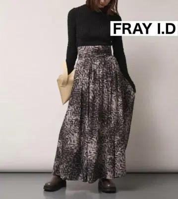 FRAY I.D [미사용] 롱 프린트 플레어 스커트 맥시 기하학