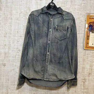 SCHLUSSEL/데님 셔츠 긴팔 데님 블루