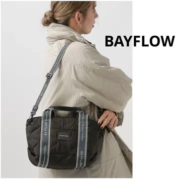 BAYFLOW 로고 테이프 퀼팅 토트