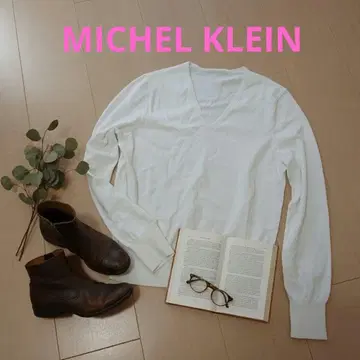 MICHELKLEIN 새상품급 V넥 니트 스웨터 루즈한 사이즈