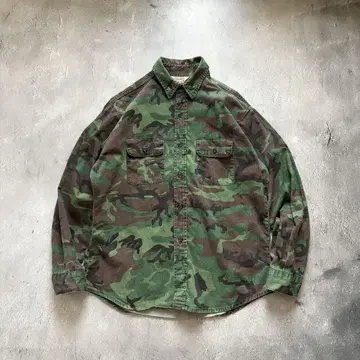 80s Cabelas 우드랜드 카모플라주 셔츠