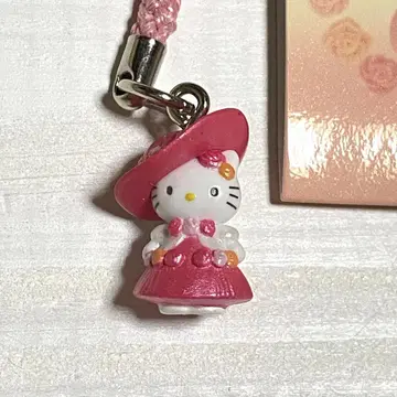 헬로키티 핑크 모자 귀부인 파스텔 금줄 키티 산리오 레어