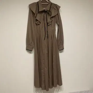 앙데팡당 프릴 디테일 브라운 셔츠 롱 원피스