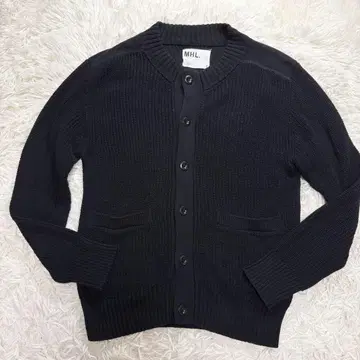 MHL ROUGH COTTON 가디건 블랙