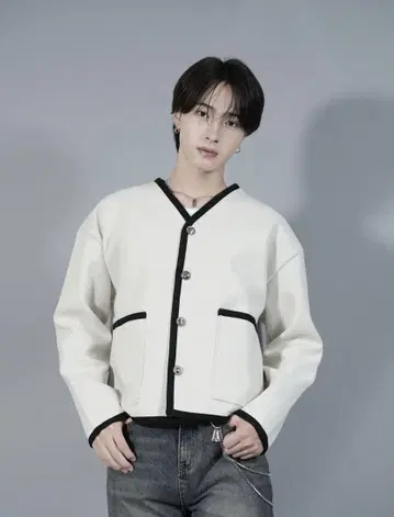 [ ALUDE ] tweed line cardigan