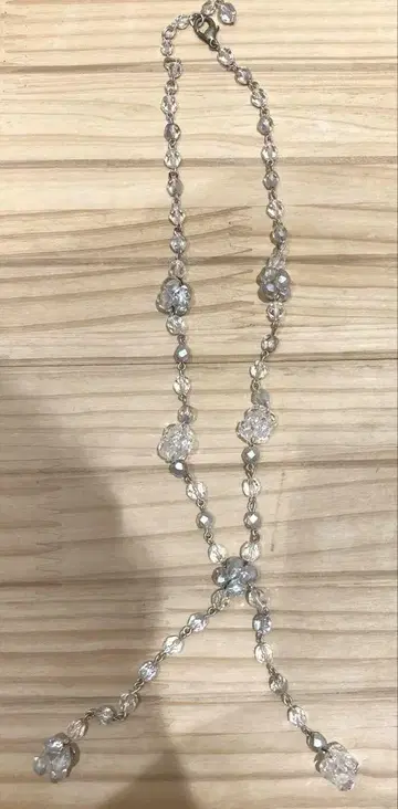 크리스탈 비즈 목걸이 투명