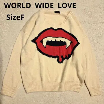 WORLD WIDE LOVE ! 데빌 입술 패턴 니트 [ F ]
