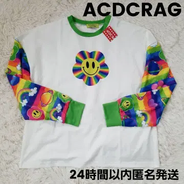 새상품 [ 완판템 ] ACDCRAG RAINBOW 롱T셔츠 스마일 컬러풀