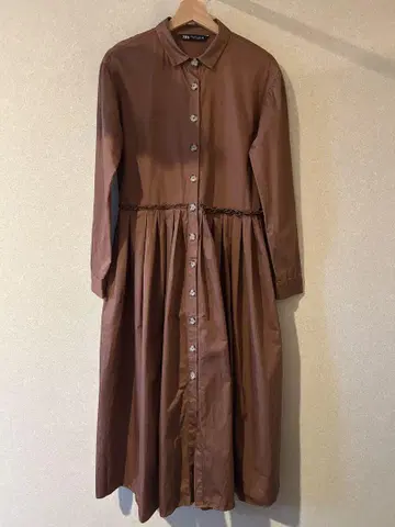 [ 새상품급 ] ZARA 브라운 셔츠 원피스 긴팔
