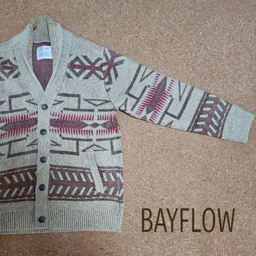 BAYFLOW 기하학 패턴 니트 가디건 사이즈 4