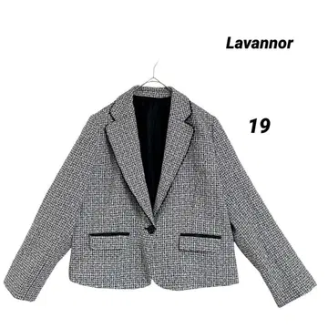 미사용품/Lavannor/테일러드 자켓/블랙 화이트 트위드 조/사이즈 빅