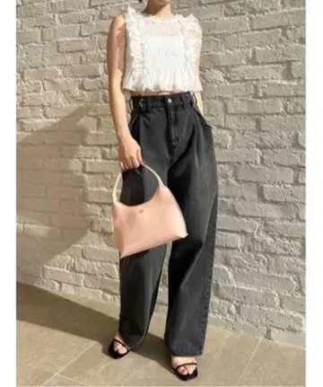 [SNIDEL] 턱 와이드 데님 팬츠 사이즈 1