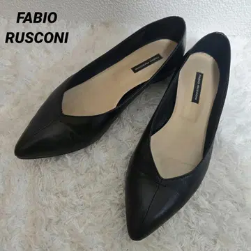 FABIO RUSCONI 플랫 펌프스 V컷 블랙 37