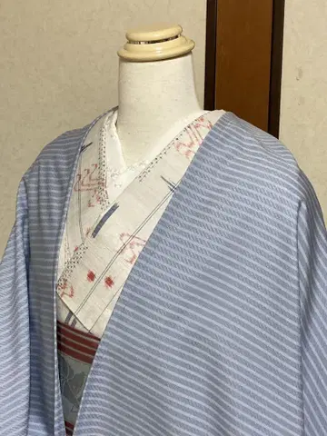 모몽가 코트 ~ 스카이블루 스트라이프 얇은 겉옷
