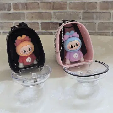 봉제 인형 포함 보관 케이스 키링 2개 세트