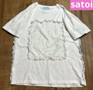 satoi 핸드메이드 레이스 프릴 T셔츠 코튼