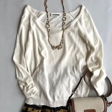 [ 세일 가격은 댓글란 ] 질 샌더 캐시미어 혼방 보트넥 니트 M 상당