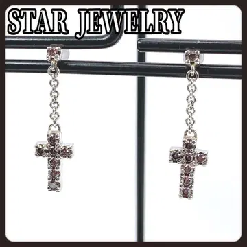 STARJEWELRY 스타 주얼리 십자가 큐빅 귀걸이
