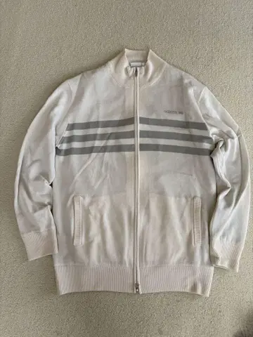 adidas 골프 화이트 스트라이프 점퍼