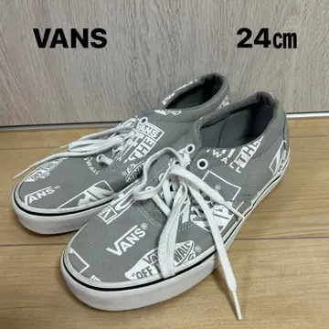 VANS 반스 스니커즈 24cm 올 패턴 프린트 신발 그레이/화이트