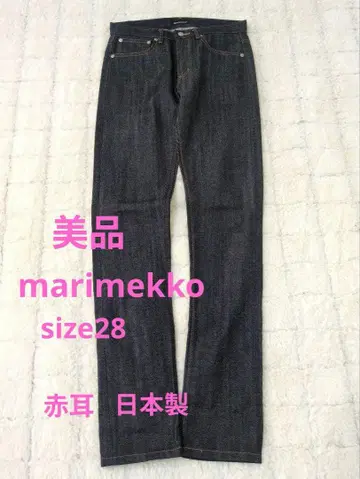 새상품급 완판템 마리메꼬 데님 빨간색 귀 네이비 네이비 일본제 28