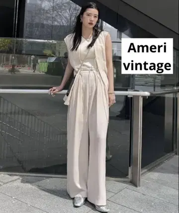 AMERI LIGHT TWEED MANY TUCK PANTS