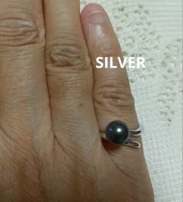 블랙 펄 장식 SILVER 반지