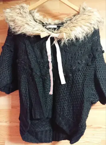 axes femme 니트 퍼 스웨터 블랙 M 사이즈