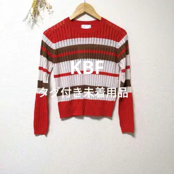 KBF 멀티 보더 리브 니트 상의