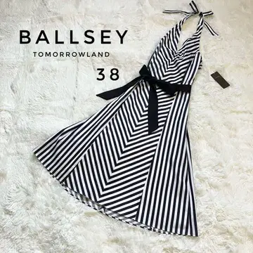 [ 택 포함 새상품 ] Ballsey 리본 벨트 스트라이프 원피스 38