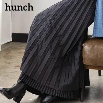hunch치 플리츠 스커트 블랙 프리 사이즈
