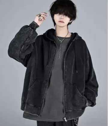 [ welise x 이누카이 쿄 ] 집업 후드티 블랙 M