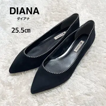 DIANA 25.5cm 블랙 플랫 빅 사이즈 비쥬