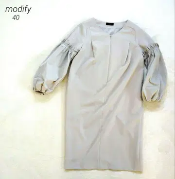 하자품 modify 베이지 원피스 사이즈 40 벌룬 소매 당일 발송