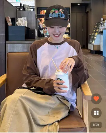 nugu 베이직 래글런 컬러 포인트 긴팔 T셔츠
