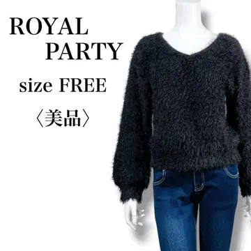 새상품급 ROYAL PARTY 복슬복슬 샤기 니트 스웨터 블랙 F