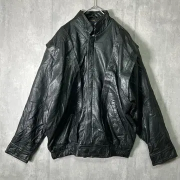 안감 올 패턴 짧은 기장 가죽 자켓 올 블랙 부드러운