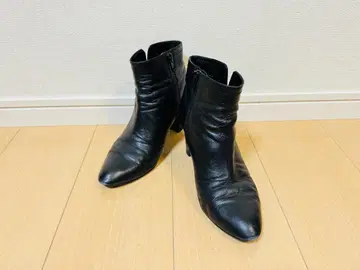 DIANA 다이애나 숏부츠 천연 가죽 슬림 레그 블랙 24.5cm a
