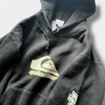 레어 00s Quiksilver 올드 서프 후드티 소매 프린팅 Y2K