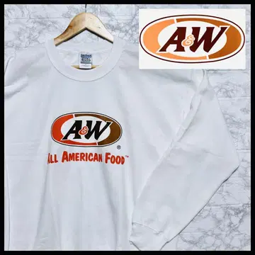 초레어 A&W 로고 화이트 맨투맨 남성용 L 사이즈 길단