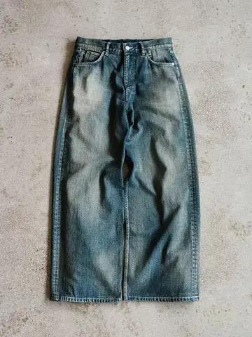 lidnm 세미 와이드 헤리티지 데님 팬츠