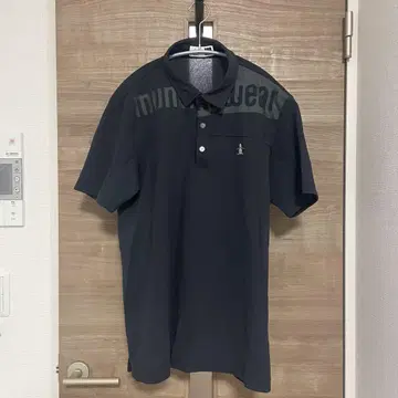 먼싱웨어 피케 셔츠 블랙 L