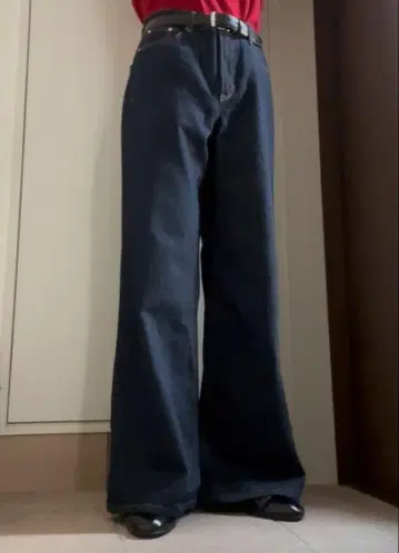 플레어 데님 리지드 다크 네이비 ZARA 부츠컷