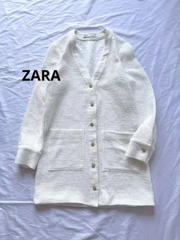 ZARA 골드 버튼 트위드 가디건 자켓 아우터 자라 튜닉