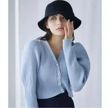 COCODEAL 볼륨 슬리브 숏 가디건